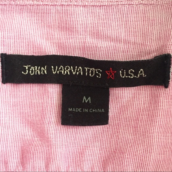 JOHN VARVATOS Button Down Long Sleeve Shirt Pink M - Picture 3 of 6